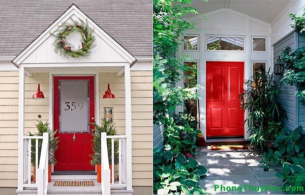 nha xinh phong thuy Nhà xinh với cửa màu đỏ rất đẹp và hợp phong thủy